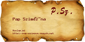 Pap Szimóna névjegykártya